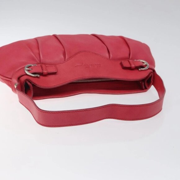 Salvatore Ferragamo Gancini Shoulder Bag Leather Pink Silver Auth - Picture 7 of 16